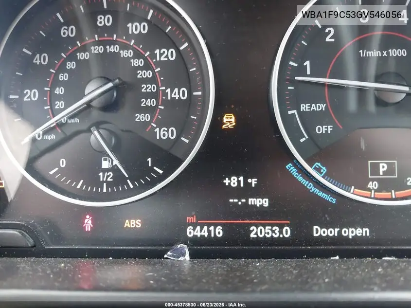 2016 BMW 228I VIN: WBA1F9C53GV546056 Lot: 45378530