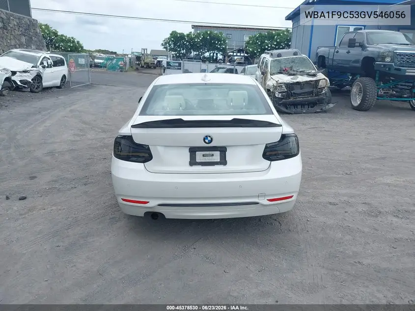 2016 BMW 228I VIN: WBA1F9C53GV546056 Lot: 45378530