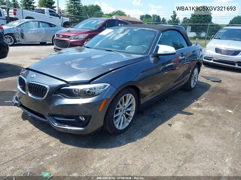2016 BMW 228I VIN: WBA1K9C5XGV321693 Lot: 45575110