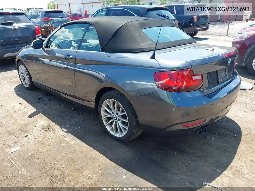 2016 BMW 228I VIN: WBA1K9C5XGV321693 Lot: 45575110