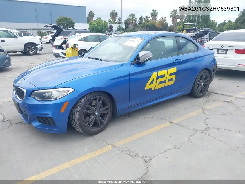 2017 BMW M240I VIN: WBA2G1C32HV639301 Lot: 45243226