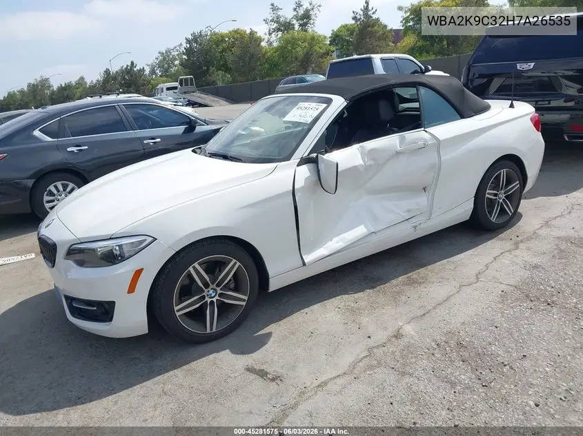 2017 BMW 230I VIN: WBA2K9C32H7A26535 Lot: 45281575
