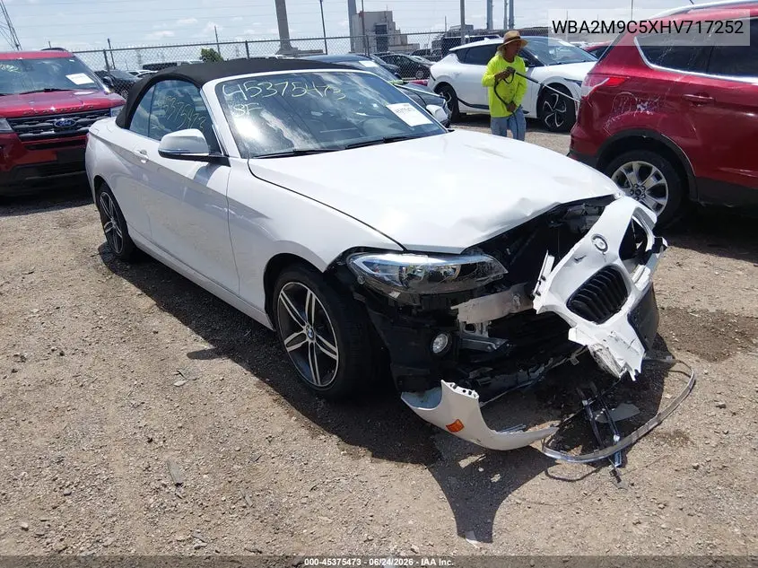 2017 BMW 230I xDrive VIN: WBA2M9C5XHV717252 Lot: 45375473