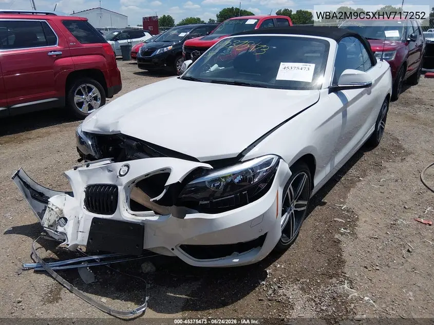 2017 BMW 230I xDrive VIN: WBA2M9C5XHV717252 Lot: 45375473