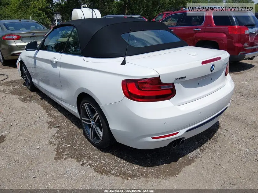 2017 BMW 230I xDrive VIN: WBA2M9C5XHV717252 Lot: 45375473
