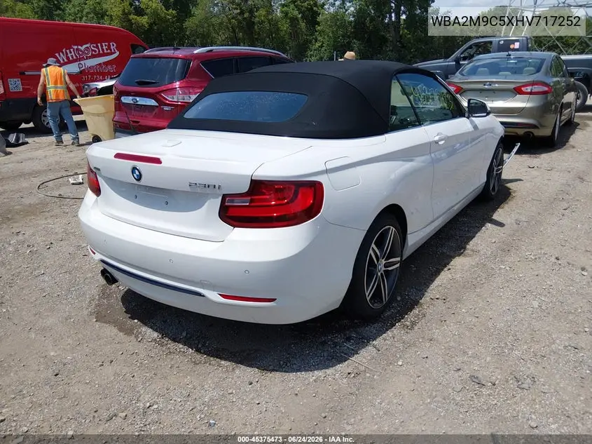 2017 BMW 230I xDrive VIN: WBA2M9C5XHV717252 Lot: 45375473