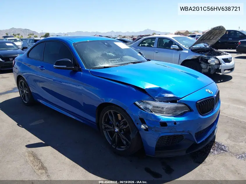 2017 BMW M240I VIN: WBA2G1C56HV638721 Lot: 45409335