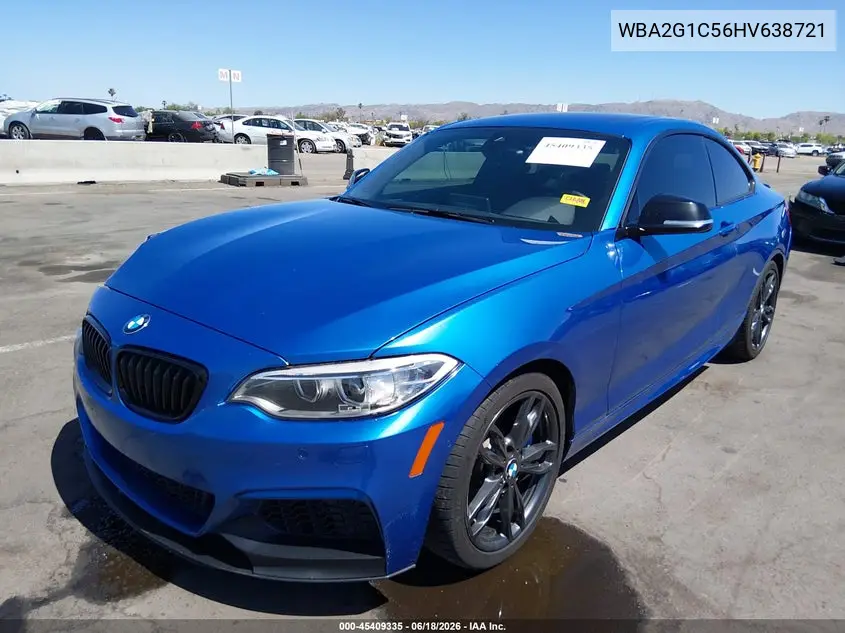 2017 BMW M240I VIN: WBA2G1C56HV638721 Lot: 45409335