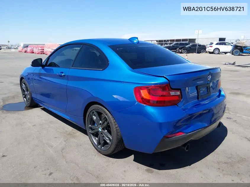 2017 BMW M240I VIN: WBA2G1C56HV638721 Lot: 45409335