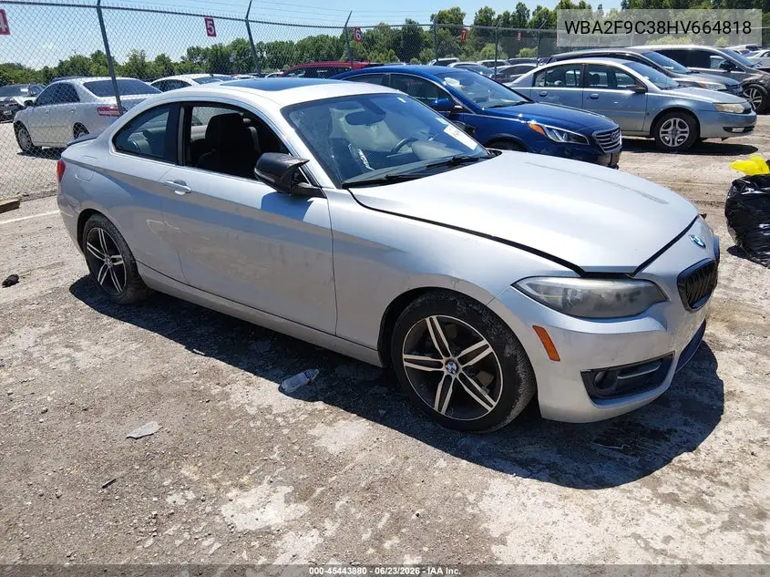 2017 BMW 230I VIN: WBA2F9C38HV664818 Lot: 45443880