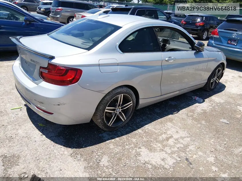2017 BMW 230I VIN: WBA2F9C38HV664818 Lot: 45443880