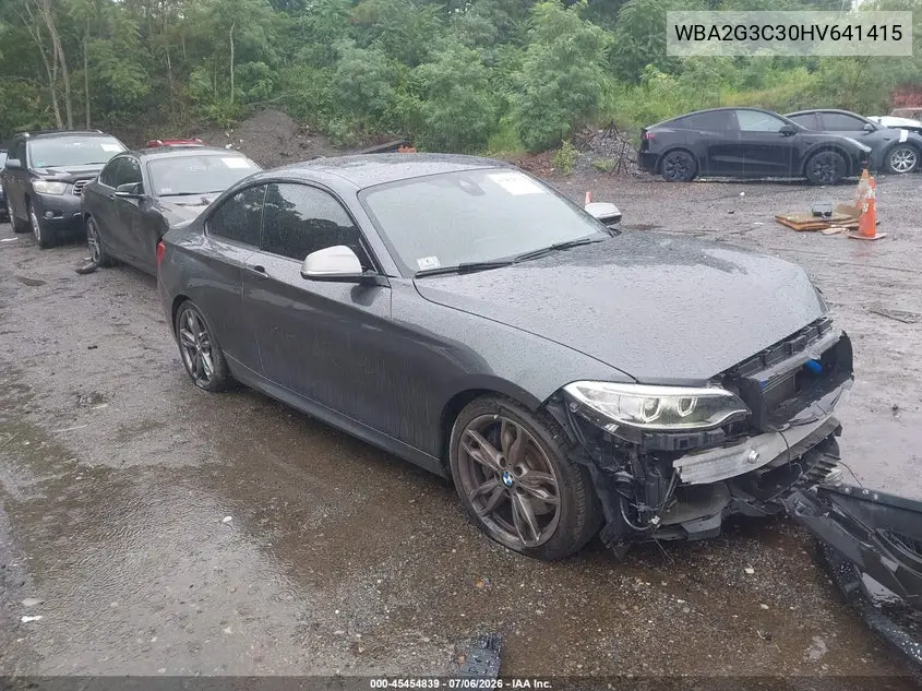2017 BMW M240I xDrive VIN: WBA2G3C30HV641415 Lot: 45454839
