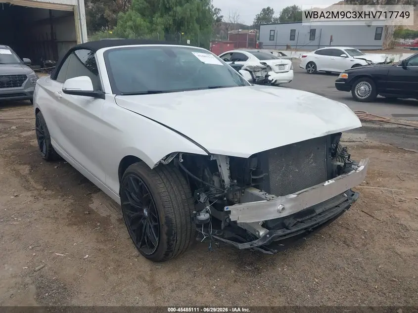 2017 BMW 230I xDrive VIN: WBA2M9C3XHV717749 Lot: 45485111