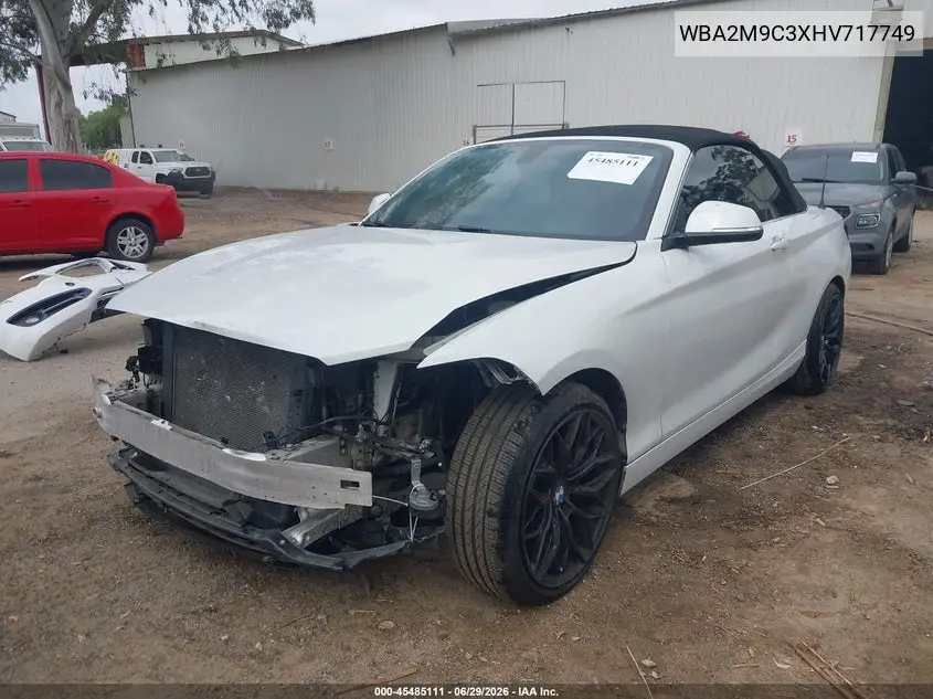 2017 BMW 230I xDrive VIN: WBA2M9C3XHV717749 Lot: 45485111
