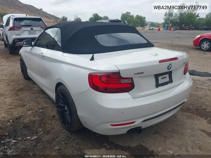 2017 BMW 230I xDrive VIN: WBA2M9C3XHV717749 Lot: 45485111