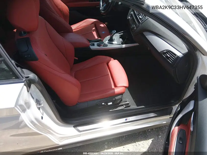 2017 BMW 230I VIN: WBA2K9C33HV647355 Lot: 45503091