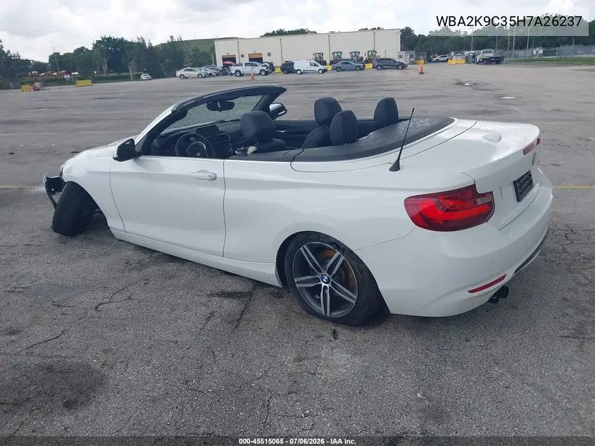 2017 BMW 230I VIN: WBA2K9C35H7A26237 Lot: 45515065