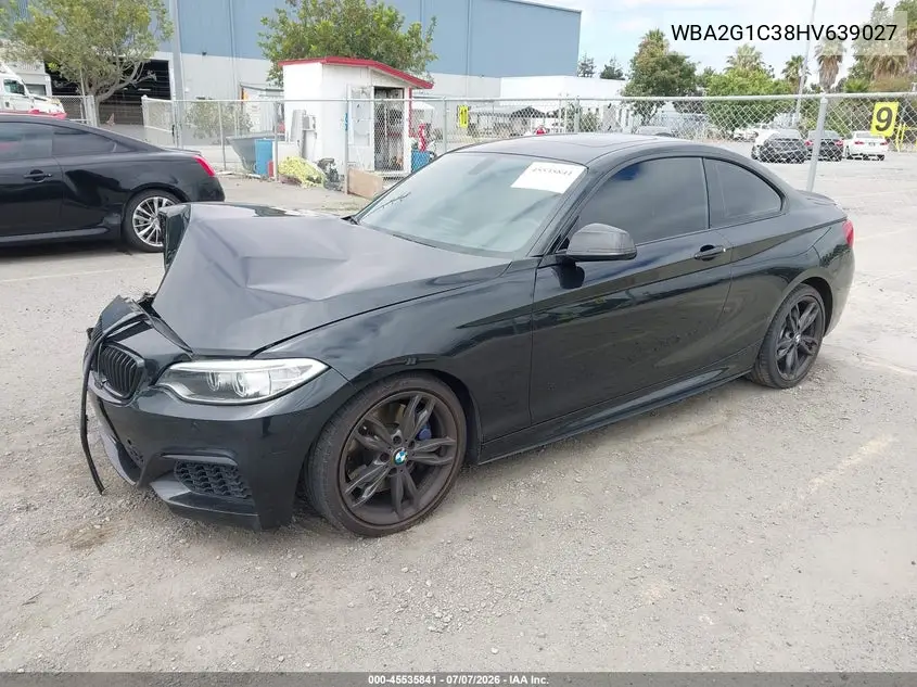 2017 BMW M240I VIN: WBA2G1C38HV639027 Lot: 45535841