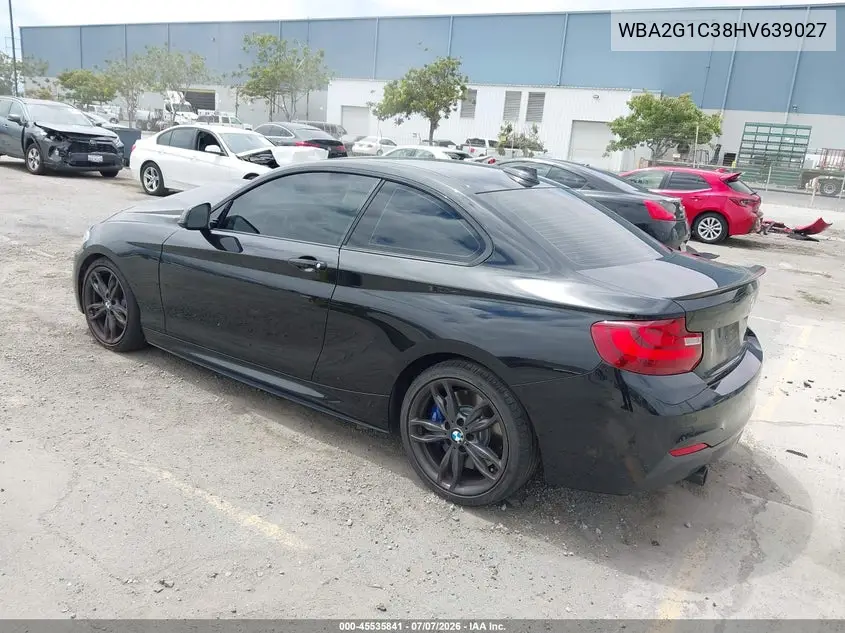 2017 BMW M240I VIN: WBA2G1C38HV639027 Lot: 45535841