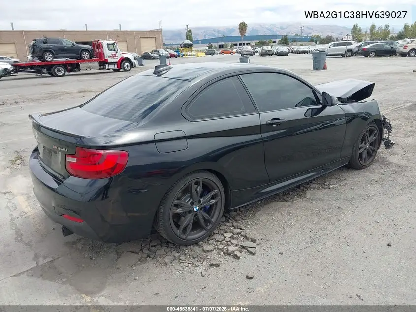 2017 BMW M240I VIN: WBA2G1C38HV639027 Lot: 45535841