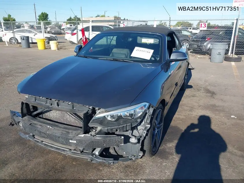 2017 BMW 230I xDrive VIN: WBA2M9C51HV717351 Lot: 45555710