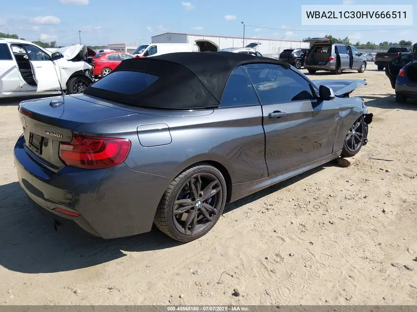 2017 BMW M240I VIN: WBA2L1C30HV666511 Lot: 45565180