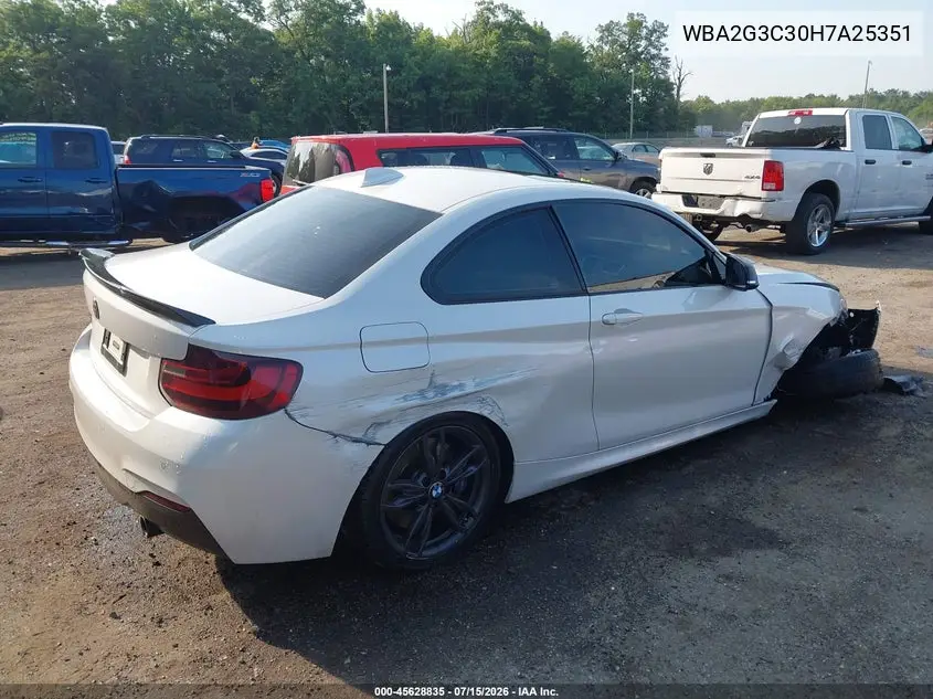 2017 BMW M240I xDrive VIN: WBA2G3C30H7A25351 Lot: 45628835