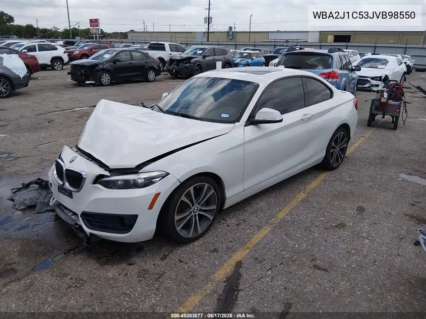 2018 BMW 230I VIN: WBA2J1C53JVB98550 Lot: 45383077