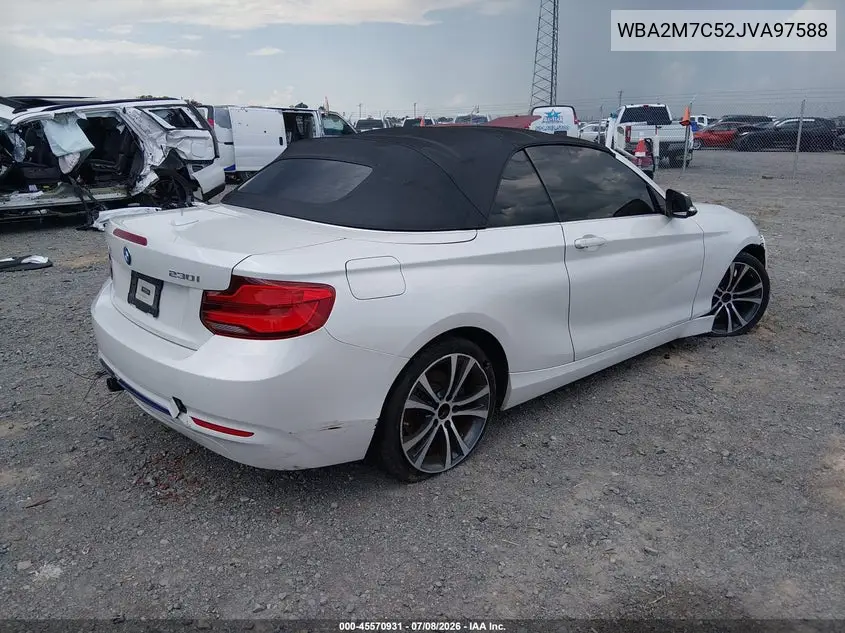 2018 BMW 230I VIN: WBA2M7C52JVA97588 Lot: 45570931