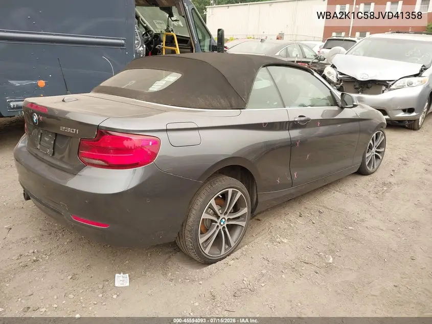 2018 BMW 230I xDrive VIN: WBA2K1C58JVD41358 Lot: 45594093