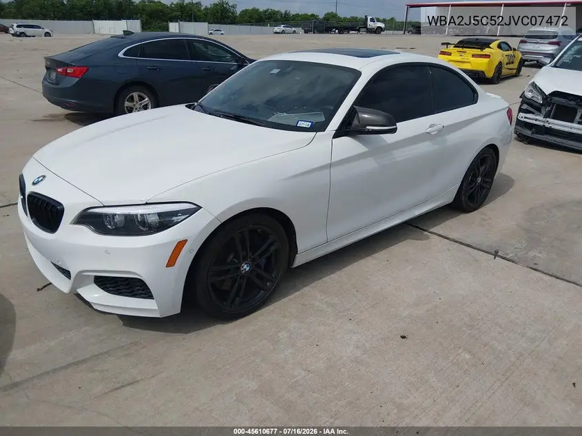 2018 BMW M240I VIN: WBA2J5C52JVC07472 Lot: 45610677