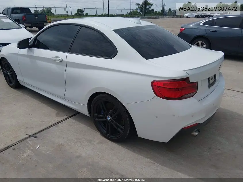 2018 BMW M240I VIN: WBA2J5C52JVC07472 Lot: 45610677