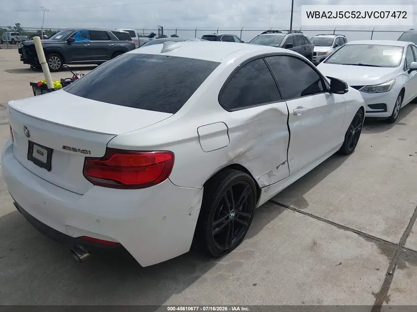 2018 BMW M240I VIN: WBA2J5C52JVC07472 Lot: 45610677