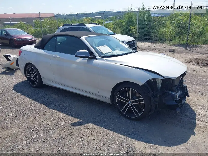 2019 BMW M240I xDrive VIN: WBA2N3C51K7D61590 Lot: 45594385