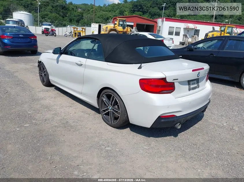 2019 BMW M240I xDrive VIN: WBA2N3C51K7D61590 Lot: 45594385