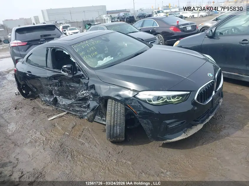 2020 BMW 228I Gran Coupe xDrive VIN: WBA73AK04L7F95830 Lot: 12561726