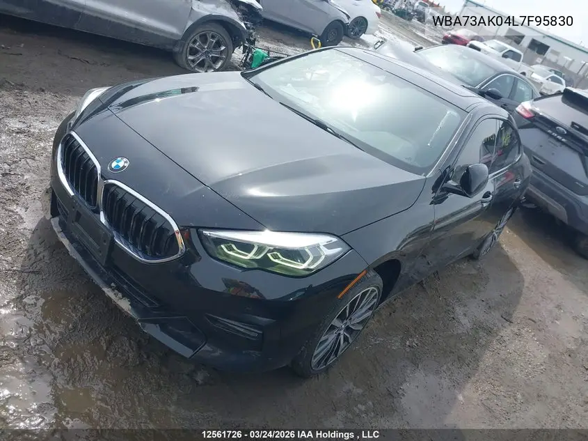 2020 BMW 228I Gran Coupe xDrive VIN: WBA73AK04L7F95830 Lot: 12561726