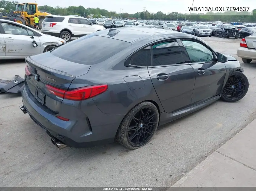 2020 BMW M235I Gran Coupe xDrive VIN: WBA13AL0XL7F94637 Lot: 45151704