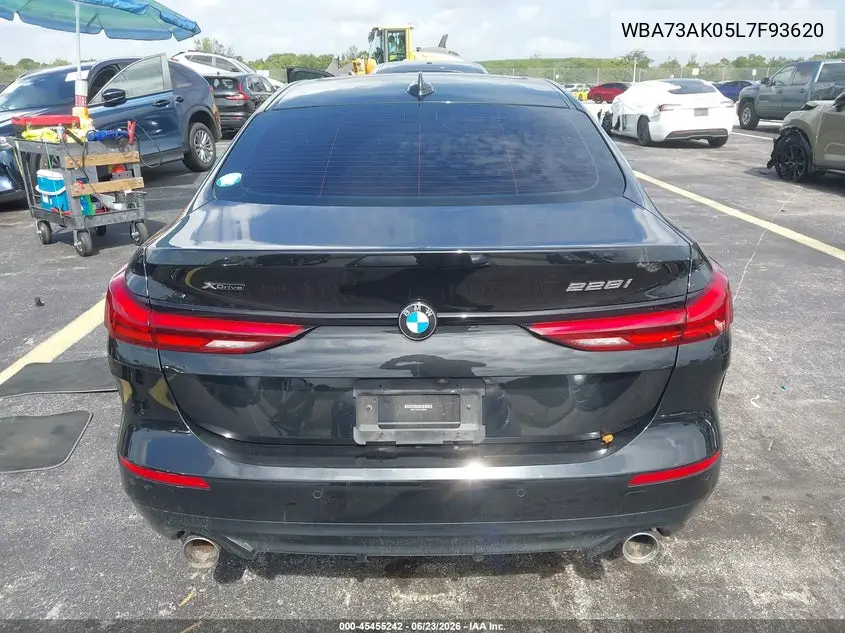 2020 BMW 228I Gran Coupe xDrive VIN: WBA73AK05L7F93620 Lot: 45455242