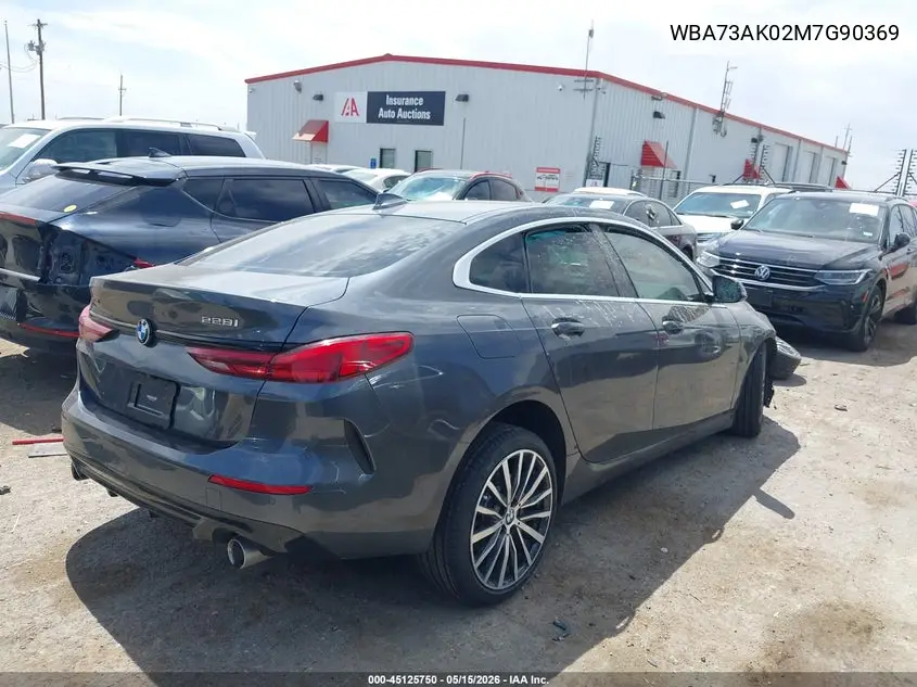 2021 BMW 228I Gran Coupe xDrive VIN: WBA73AK02M7G90369 Lot: 45125750