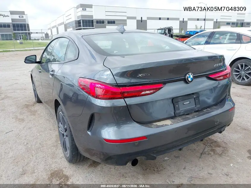 2021 BMW 228I Gran Coupe xDrive VIN: WBA73AK05M7G48309 Lot: 45353537