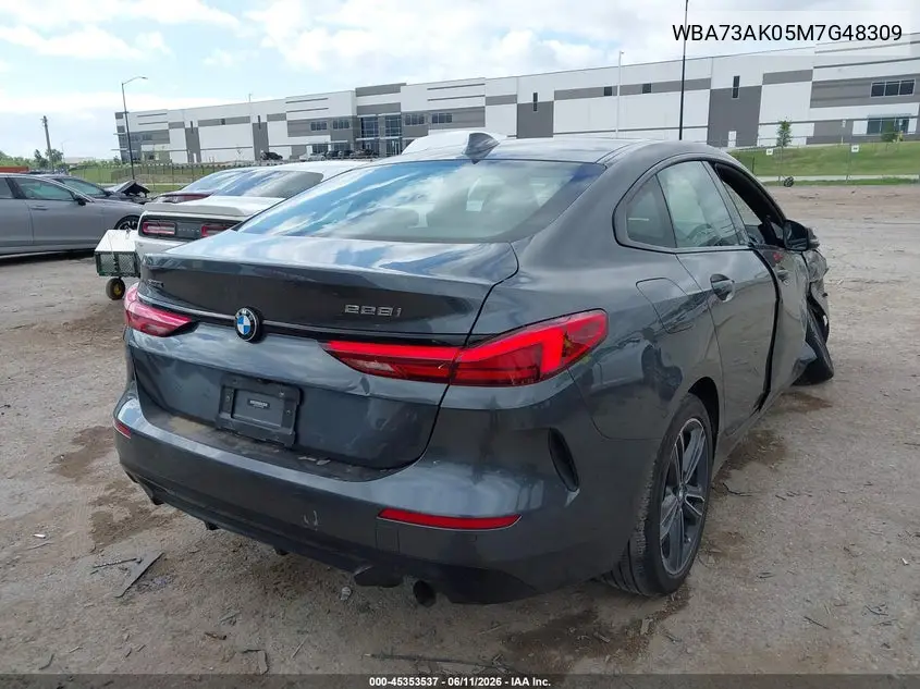 2021 BMW 228I Gran Coupe xDrive VIN: WBA73AK05M7G48309 Lot: 45353537