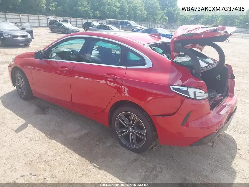 2021 BMW 228I Gran Coupe xDrive VIN: WBA73AK0XM7G37435 Lot: 45361592