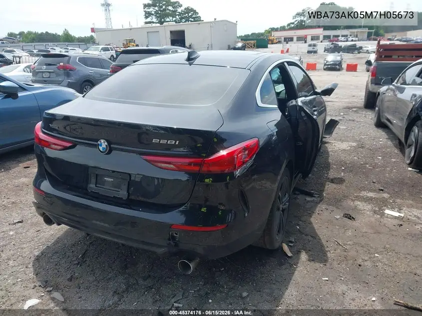2021 BMW 228I Gran Coupe xDrive VIN: WBA73AK05M7H05673 Lot: 45374176