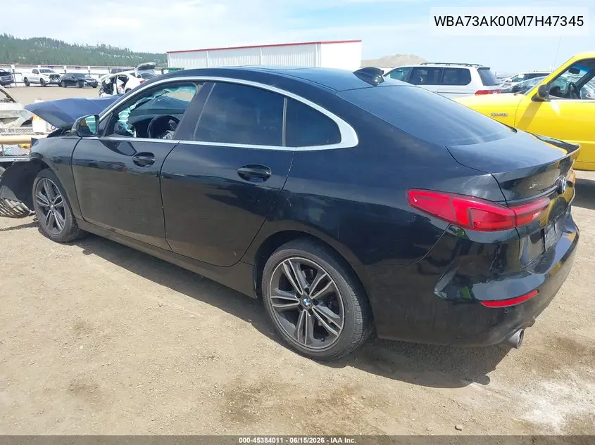 2021 BMW 228I Gran Coupe xDrive VIN: WBA73AK00M7H47345 Lot: 45384011