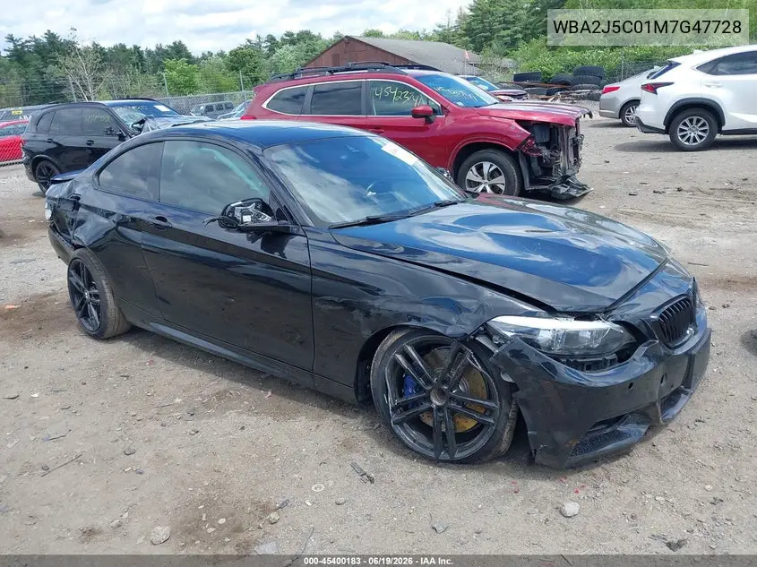 2021 BMW M240I VIN: WBA2J5C01M7G47728 Lot: 45400183