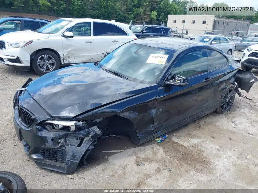 2021 BMW M240I VIN: WBA2J5C01M7G47728 Lot: 45400183