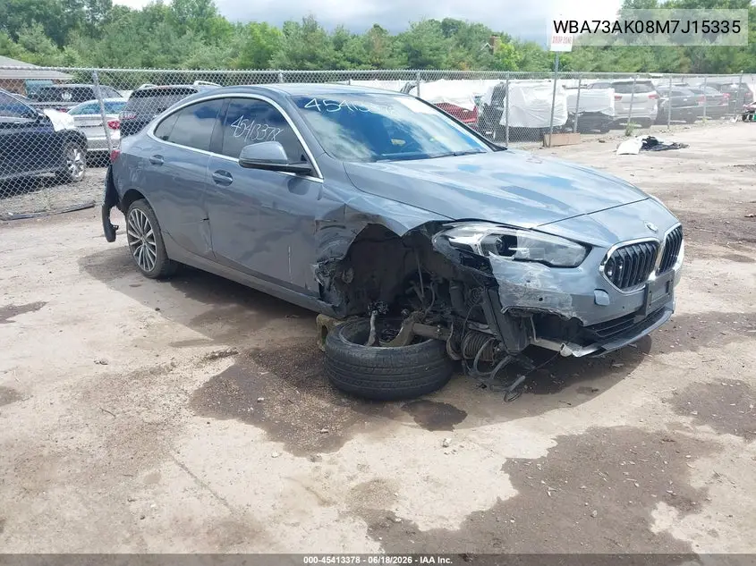 2021 BMW 228I Gran Coupe xDrive VIN: WBA73AK08M7J15335 Lot: 45413378