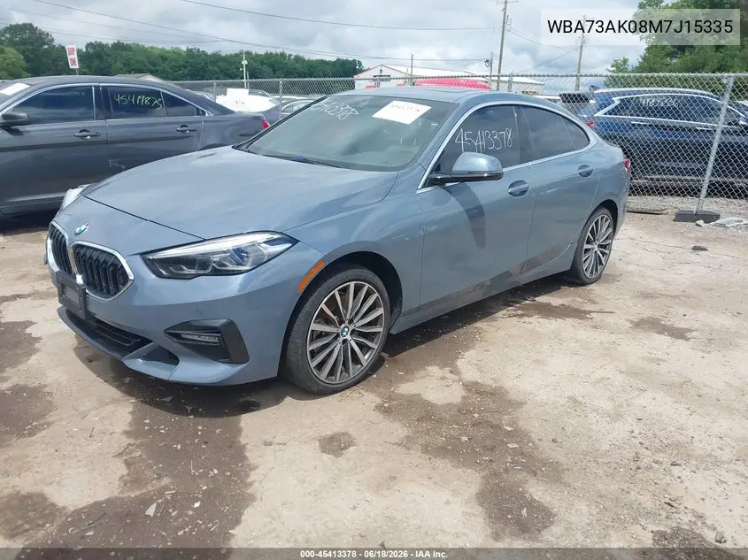 2021 BMW 228I Gran Coupe xDrive VIN: WBA73AK08M7J15335 Lot: 45413378