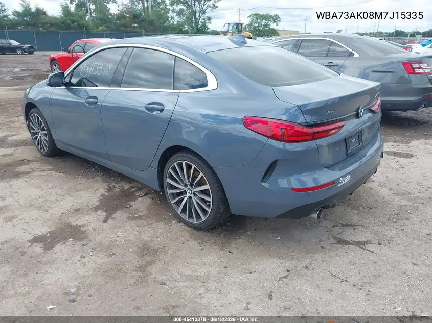 2021 BMW 228I Gran Coupe xDrive VIN: WBA73AK08M7J15335 Lot: 45413378